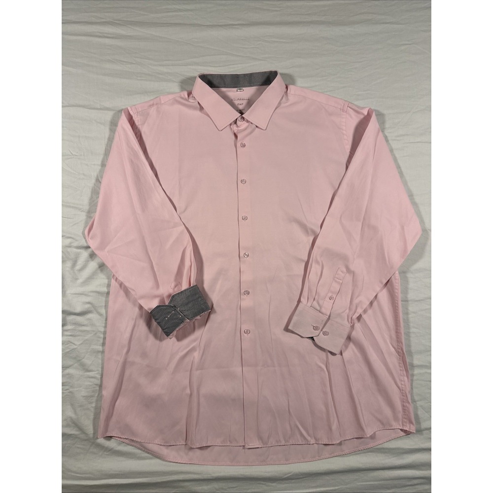 Vitarelli‎ Italy Slim Fit Men's Pink Button Down Long Sleeve Size 20 36/37